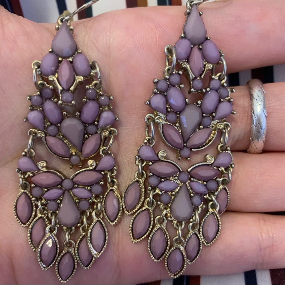 Muted Lavender Chandelier Earrings